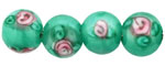 Flower Beads 6mm : Lt Green