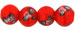 Flower Beads 6mm: Red