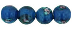 Flower Beads 6mm: Cobalt