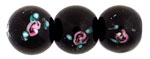 Flower Beads 8mm: Jet