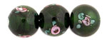 Flower Beads 8mm: Green Emerald