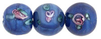 Flower Beads 10mm: Cobalt