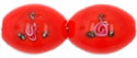 Flower Beads 12 x 8mm - Oval : Cinnabar