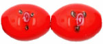 Flower Beads 14 x 10mm - Oval : Cinnabar