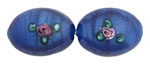 Flower Beads 14 x 10mm - Oval: Cobalt