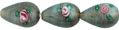 Flower Beads 16 x 10mm - Teardrop: Gray