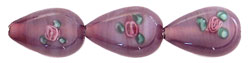 Flower Beads 16 x 10mm - Teardrop: Amethyst