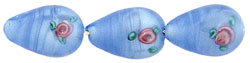 Flower Beads 16 x 10mm - Teardrop: Lt Sapphire