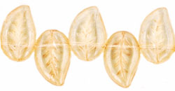 Eucalyptus Leaves 12 x 9mm : Luster - Transparent Champagne