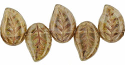 Eucalyptus Leaves 12 x 9mm : Luster - Transparent Gold/Smokey Topaz