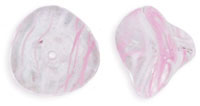 Three Petal Flowers 12 x 10mm : Crystal/Pink Pinstripe