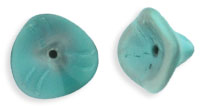 Three Petal Flowers 12 x 10mm : Opaque Seafoam/Gray