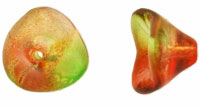Three Petal Flowers 12 x 10mm : Dual Coated - Peach/Pear
