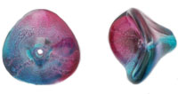 Three Petal Flowers 12 x 10mm : Dual Coated - Pink/Blue