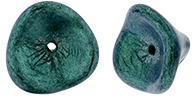 Three Petal Flowers 12 x 10mm : Satin Metallic Turquoise