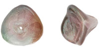 Three Petal Flowers 12 x 10mm : Luster - Pink/Crystal