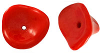 Three Petal Flowers 12 x 10mm : Opaque Red