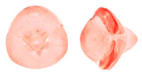 Three Petal Flowers 12 x 10mm : Coated - Misty Rose