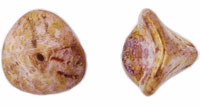 Three Petal Flowers 12 x 10mm : Luster - Opaque Gold/Smoky Topaz