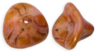 Three Petal Flowers 12 x 10mm : Luster - Opaque Rose/Gold Topaz