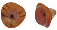 Three Petal Flowers 12 x 10mm : Bronze Luster Iris - Opaque Red