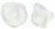 Three Petal Flowers 12 x 10mm : Sueded Olive Crystal