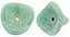 Three Petal Flowers 12 x 10mm : Sueded Olive Turquoise