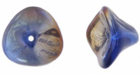 Three Petal Flowers 12 x 10mm : Sapphire - Celsian