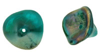 Three Petal Flowers 12 x 10mm : Teal - Celsian