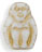 Monkeys 14mm : White - Gold Inlay