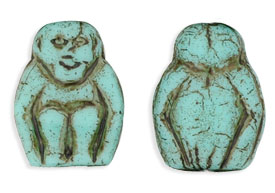 Monkeys 14mm : Matte - Turquoise - Brown Inlay