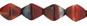 Bicone 6/6mm : Red w/Black Swirl