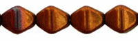 Bicone 6 x 6mm : Luster - Opaque Red/Bronze