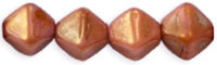 Bicone 6 x 6mm : Luster - Opaque Rose/Gold Topaz AB