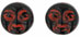 Moon Faces 9mm : Jet - Red Inlay