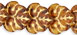 Two-Hole Maple Leaves 13mm: Topaz - Gold Inlay