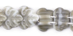 Two-Hole Maple Leaves 13mm: Khaki/Gray