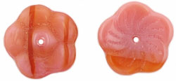 Pinwheel Flower 12mm : Coral Pink/Brown