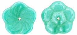 Pinwheel Flower 12mm : Luster - Opaque Turquoise