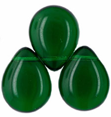 Pear Shaped Drops 16 x 12mm : Green Emerald