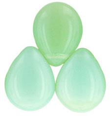 Pear Shaped Drops 16 x 12mm : Milky Lt Peridot