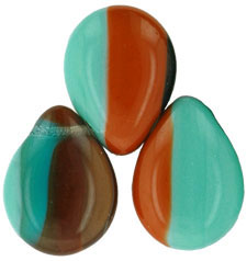 Pear Shaped Drops 16 x 12mm : HurriCane Glass - Perseus