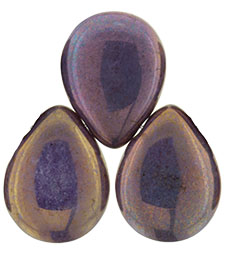 Pear Shaped Drops 16 x 12mm : Luster - Opaque Bronzed Smoke
