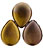 Pear Shaped Drops 16 x 12mm : Bronze Luster Iris - Opaque Red