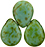 Pear Shaped Drops 16 x 12mm : Opaque Turquoise - Picasso