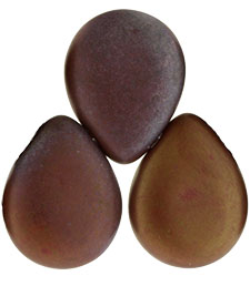 Pear Shaped Drops 16 x 12mm : Matte - Oxidized Bronze Opaque Red