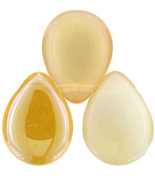 Pear Shaped Drops 16 x 12mm : Milky Jonquille - Celsian
