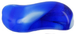 Squiggles 27 x 12mm : Opaque White/Colbalt