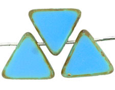 Polished Drop Triangles 12mm : Opaque Lt Blue - Picasso