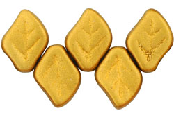 Leaves 12 x 9mm : Matte - Metallic Goldenrod